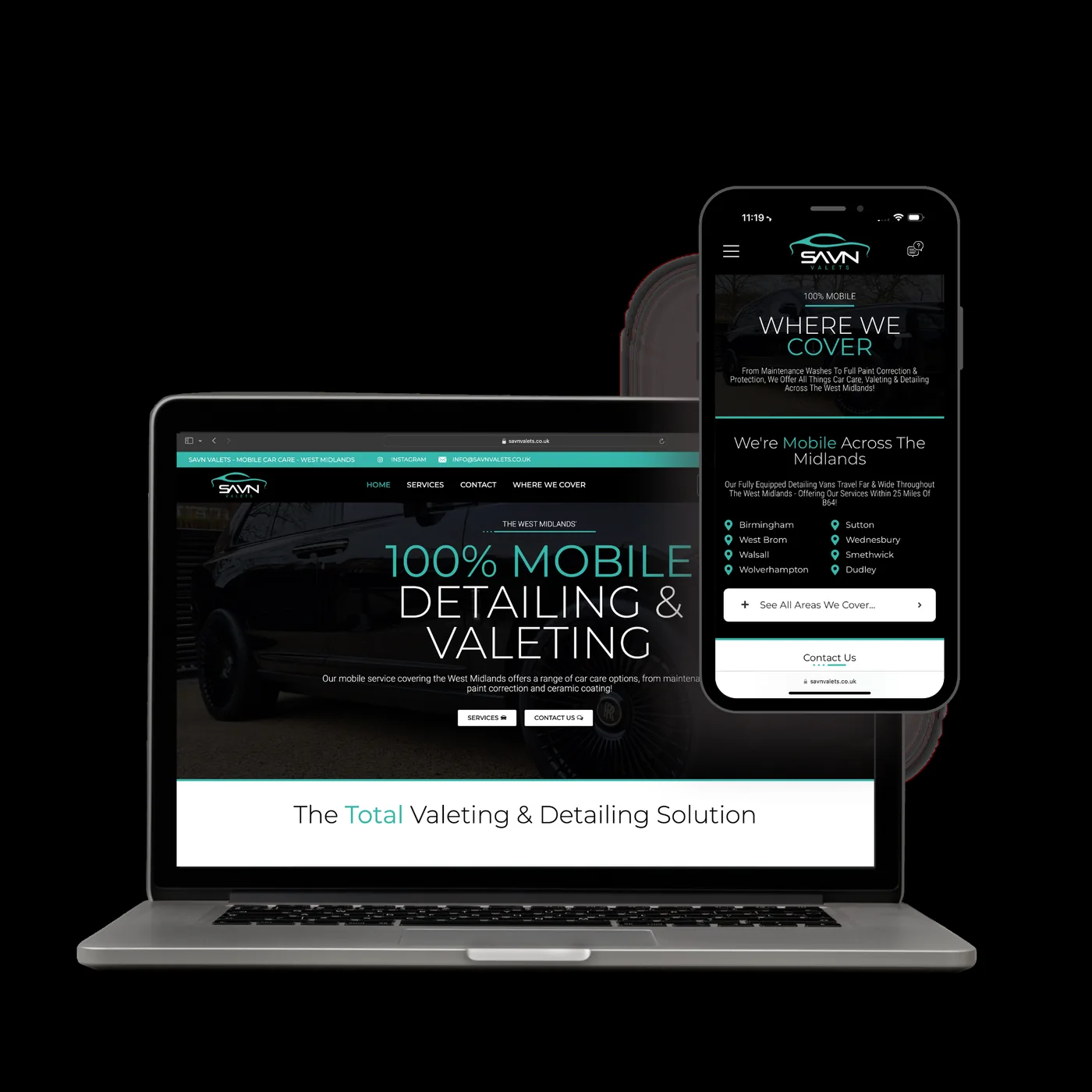 Savn Valets website preview