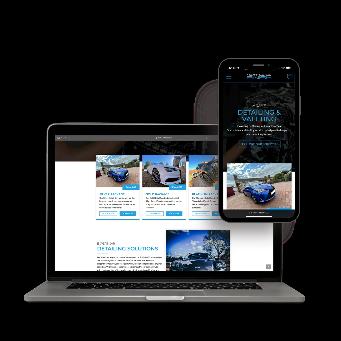 Detailing Package Pages website preview