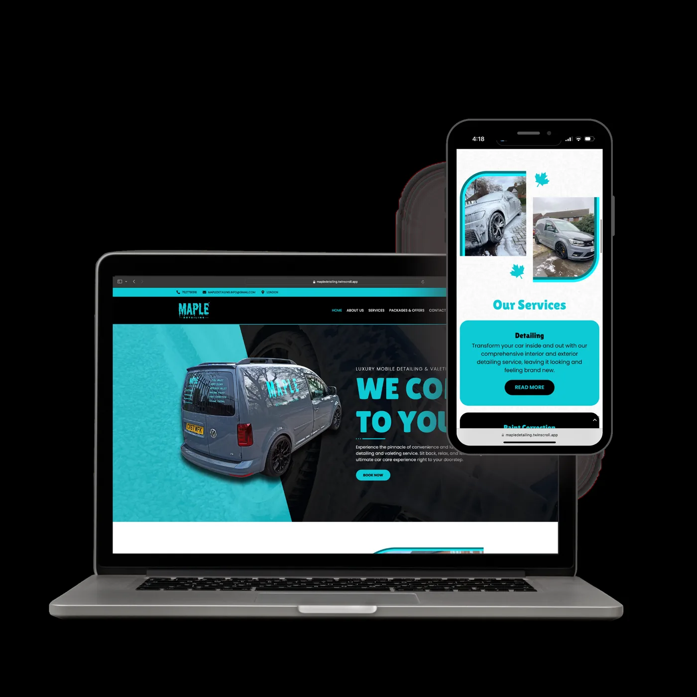 Maple Detailing website preview
