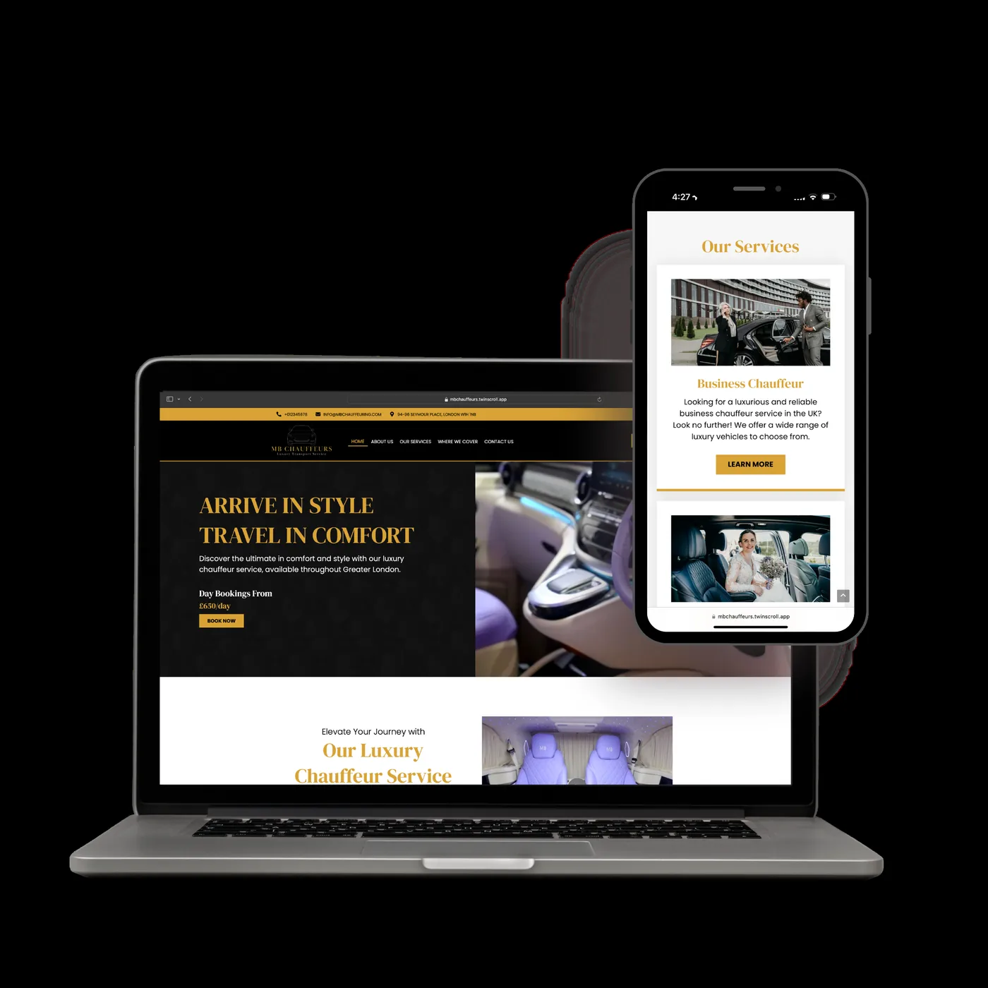 MB Chauffeur website preview