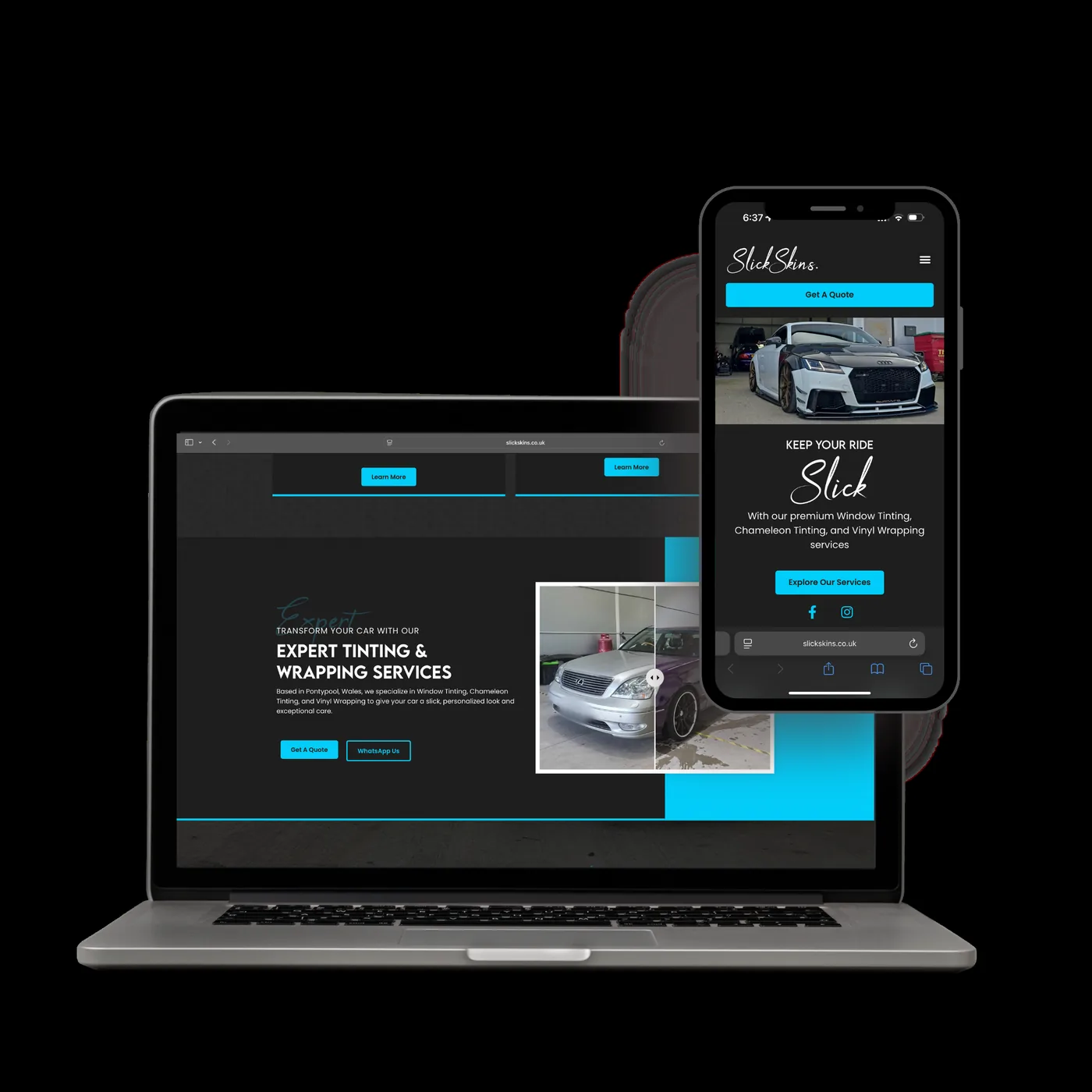 Slick Skins website preview