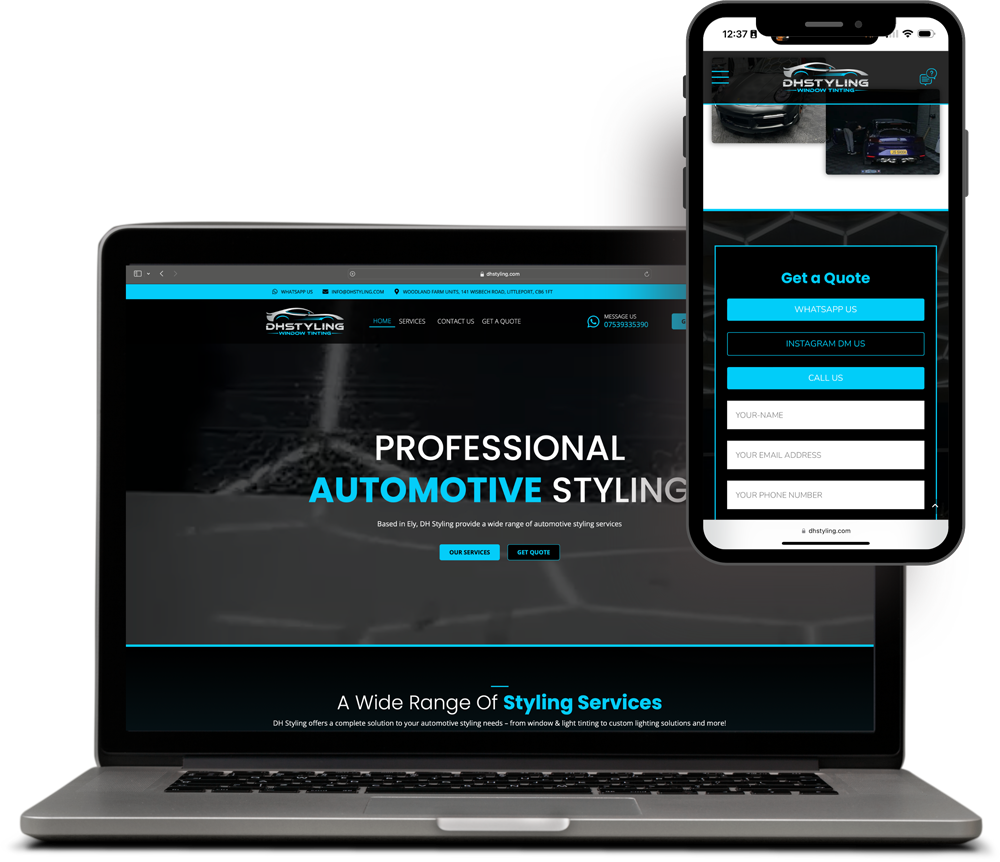 DH Styling website example