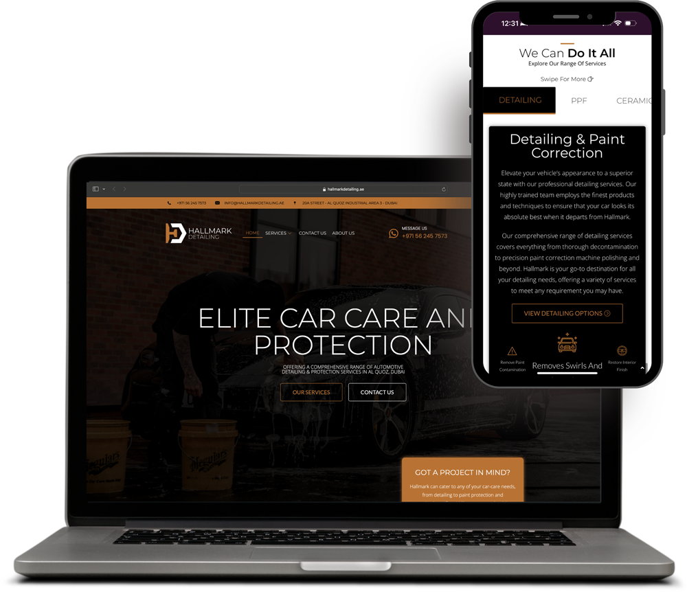 Hallmark Detailing website example