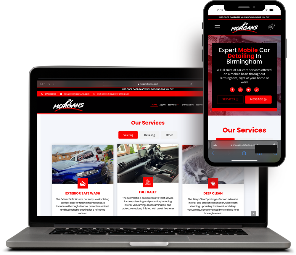 Morgans Detailing website example