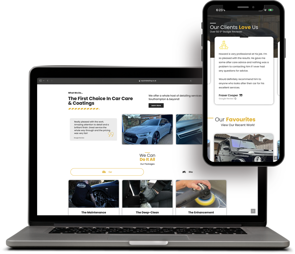 On Point Detailing website example