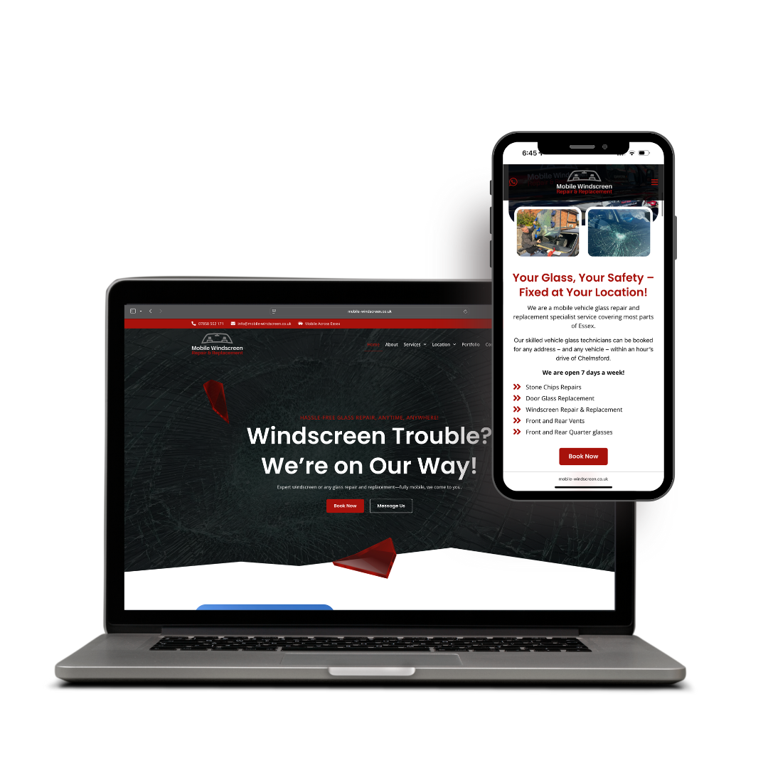 Mobile Windscreen Repair website example