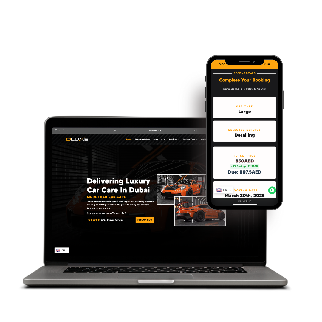 D Luxe World automotive website example