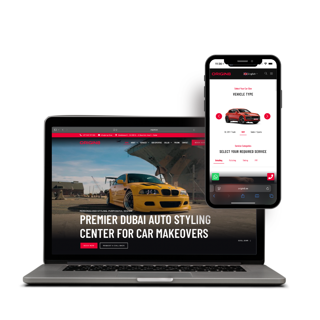Origin8 automotive website example